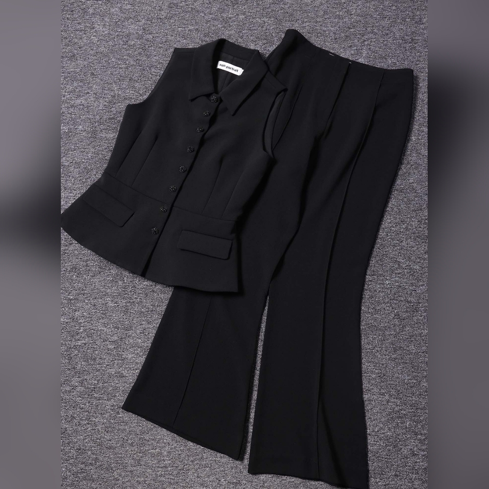 Self-Portrait Tailored Jumpsuit in Black - Picture 11 of 13